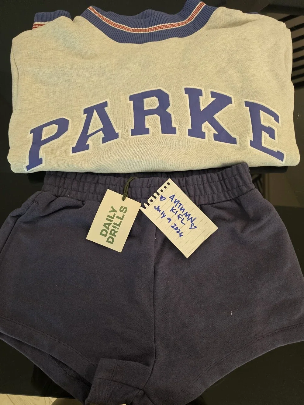 NWT Parke Boardwalk Varsity Mockneck- L/XL & Daily Drills Navy Super Shorts M/L